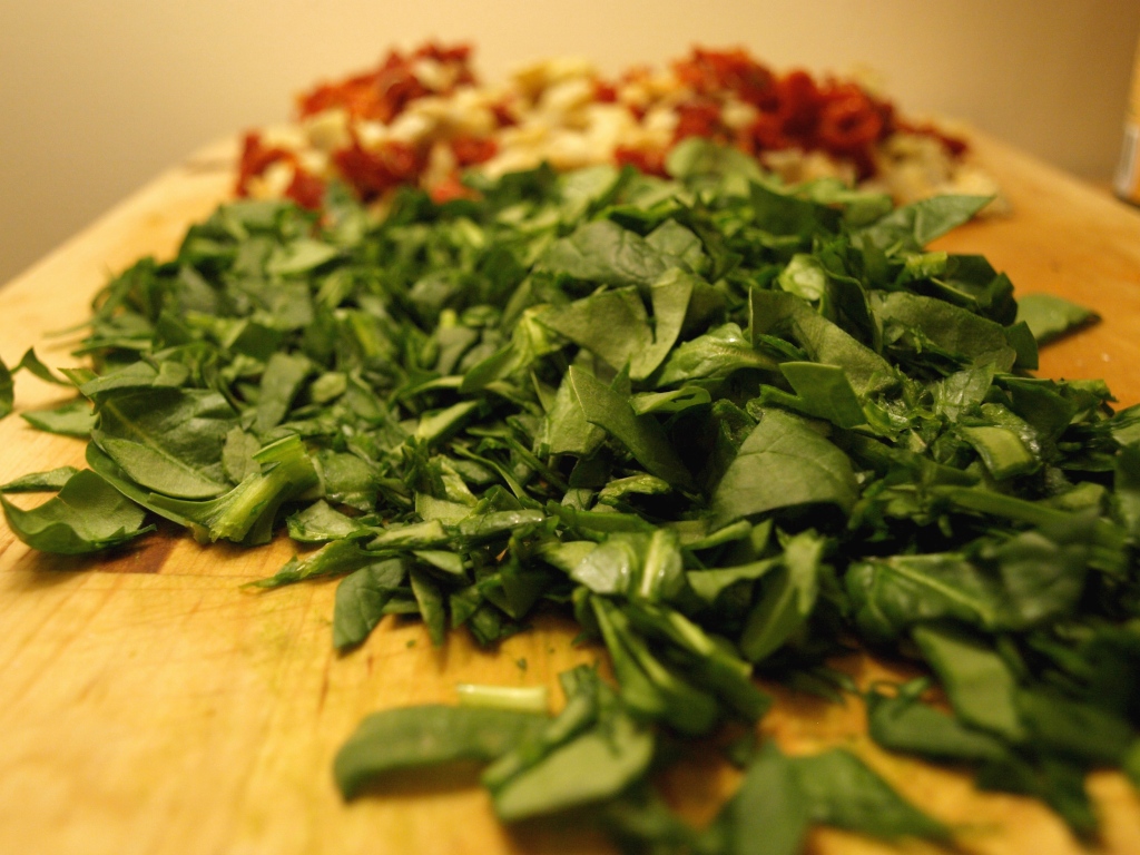Chopped Spinach Sundried Tomatoes and Artichokes
